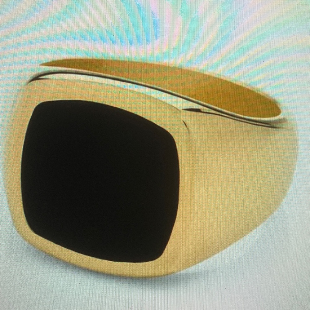 Gold and Black Men's Signet Ring - Picture 2 of 2